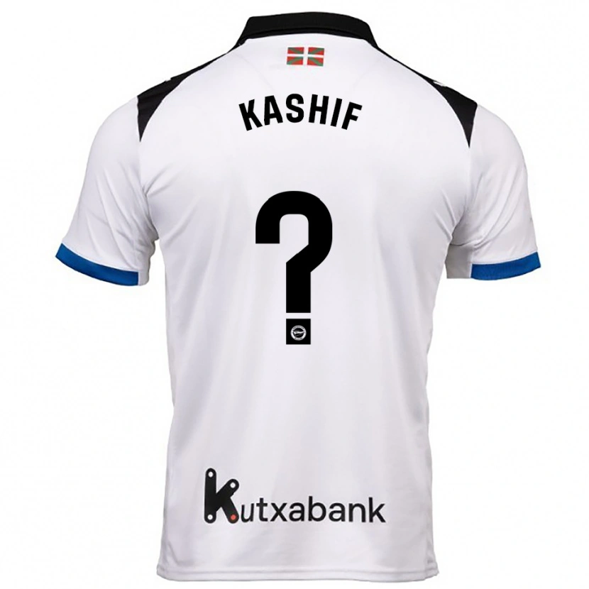 Danxen Barn Sami Kashif #0 Vit Blå Bortatröja Matchtröjor 2025/26 Tröjor T-Tröja