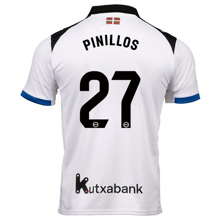 Danxen Barn Lander Pinillos #27 Vit Blå Bortatröja Matchtröjor 2025/26 Tröjor T-Tröja