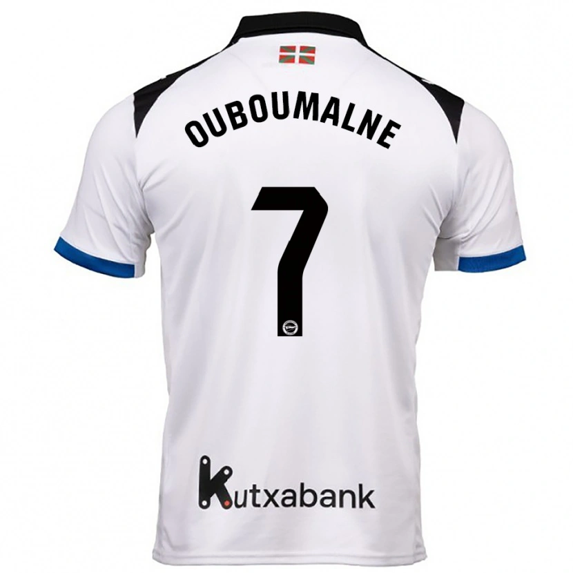 Danxen Barn Ibra Ouboumalne #7 Vit Blå Bortatröja Matchtröjor 2025/26 Tröjor T-Tröja