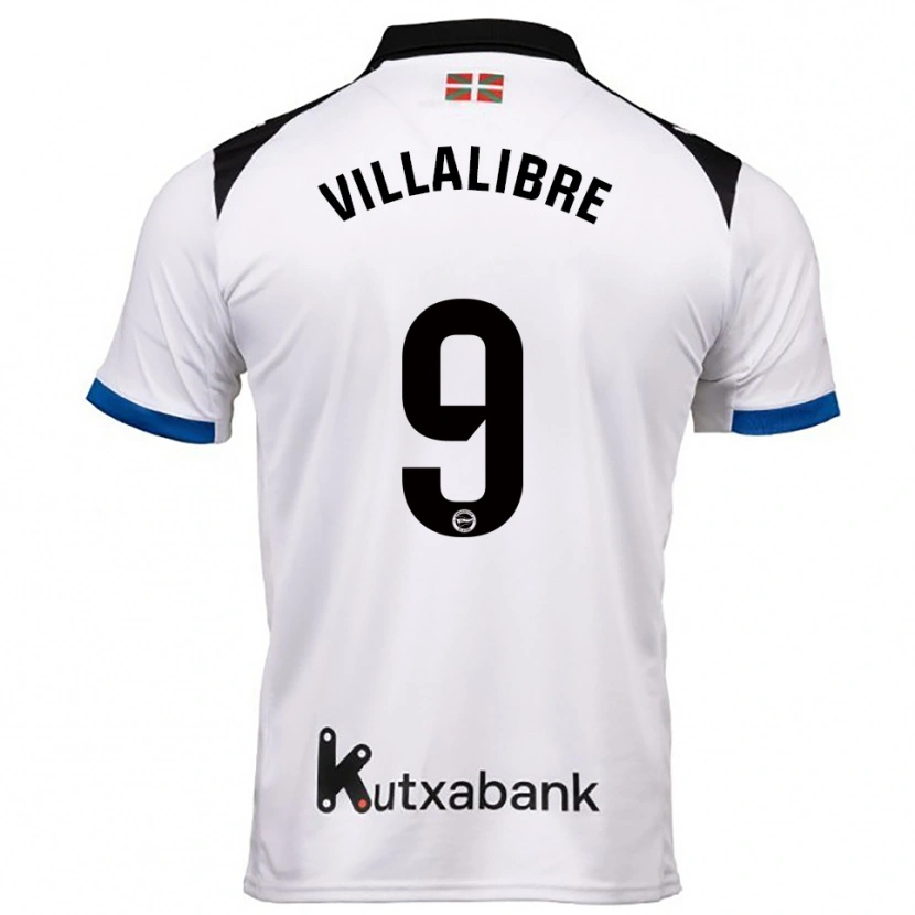 Danxen Barn Asier Villalibre #9 Vit Blå Bortatröja Matchtröjor 2025/26 Tröjor T-Tröja