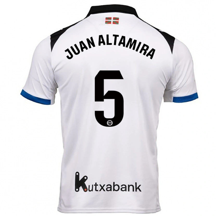 Danxen Barn Ines Juan Altamira #5 Vit Blå Bortatröja Matchtröjor 2025/26 Tröjor T-Tröja