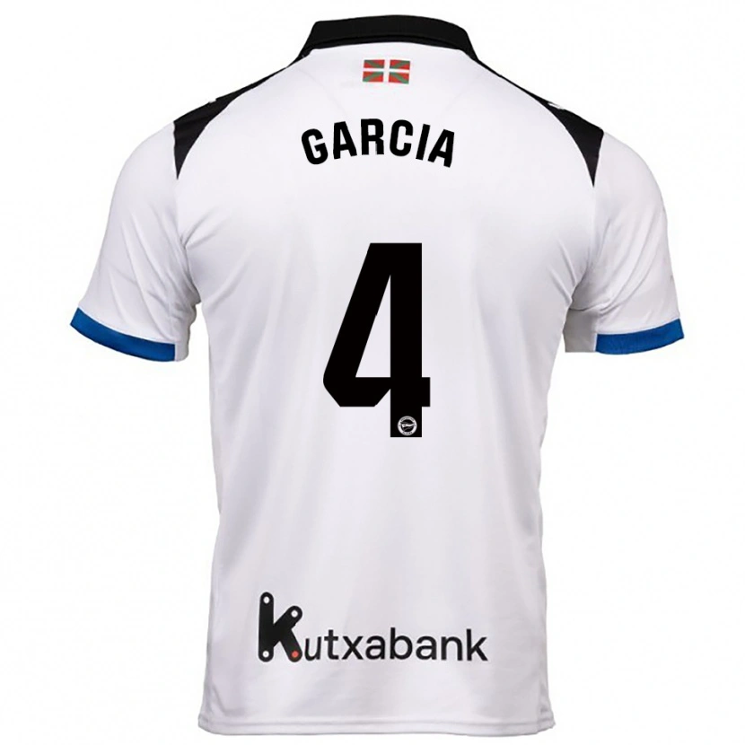 Danxen Barn Pichi García #4 Vit Blå Bortatröja Matchtröjor 2025/26 Tröjor T-Tröja