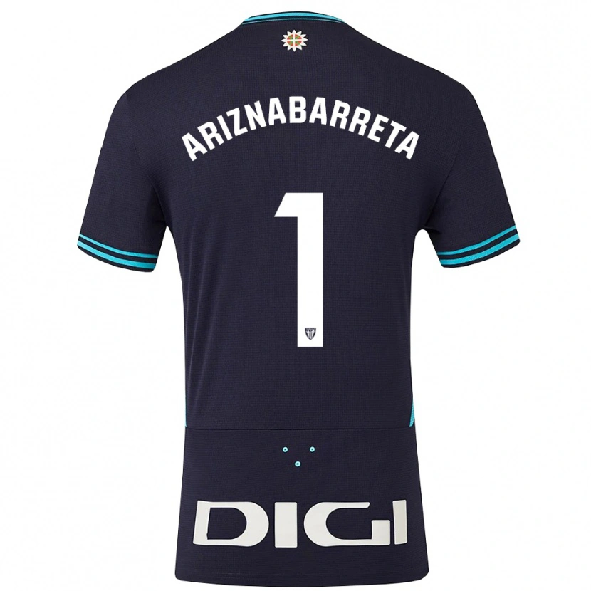 Danxen Barn Oier Ariznabarreta #1 Marinblå Himmelsblå Bortatröja Matchtröjor 2025/26 Tröjor T-Tröja