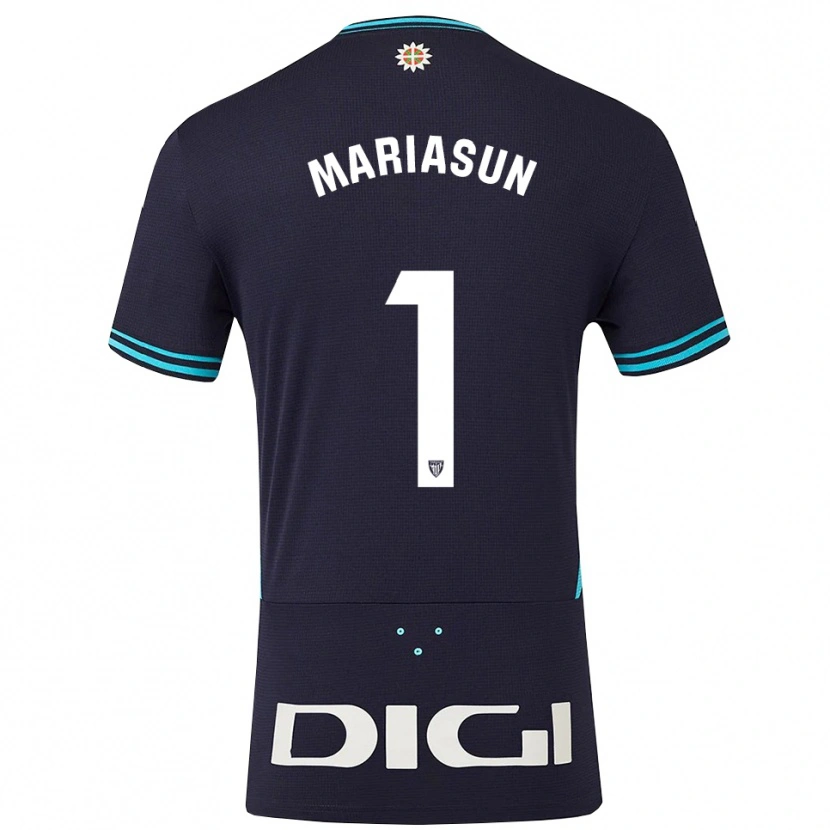 Danxen Barn María Asunción Quiñones Goikoetxea #1 Marinblå Himmelsblå Bortatröja Matchtröjor 2025/26 Tröjor T-Tröja