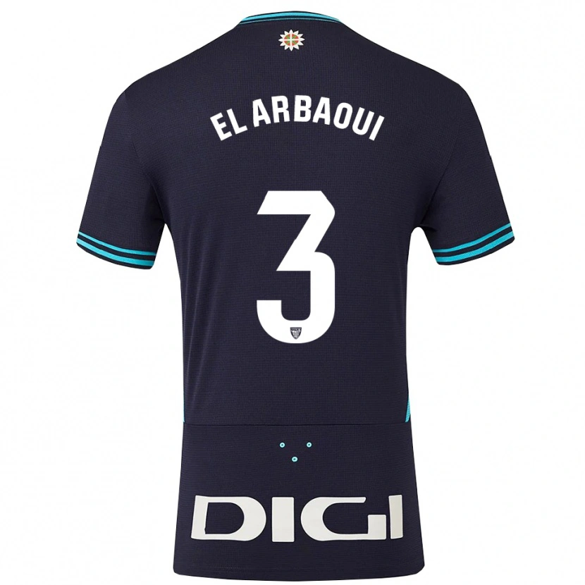 Danxen Barn Ilyas El Arbaoui #3 Marinblå Himmelsblå Bortatröja Matchtröjor 2025/26 Tröjor T-Tröja