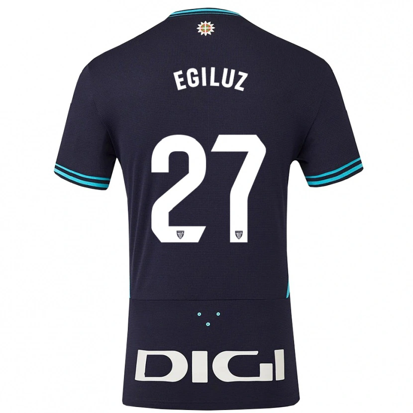 Danxen Barn Unai Egiluz #27 Marinblå Himmelsblå Bortatröja Matchtröjor 2025/26 Tröjor T-Tröja