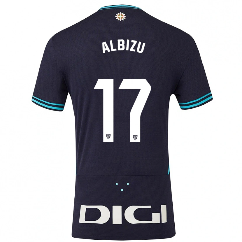 Danxen Barn Alain Albizu #17 Marinblå Himmelsblå Bortatröja Matchtröjor 2025/26 Tröjor T-Tröja