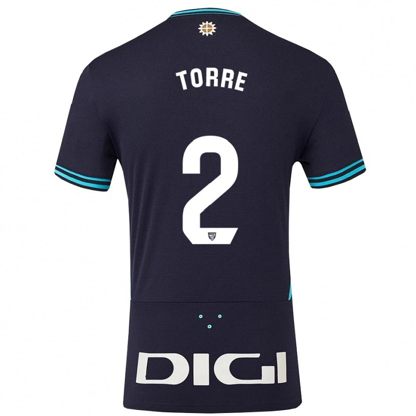 Danxen Barn Maddi Torre #2 Marinblå Himmelsblå Bortatröja Matchtröjor 2025/26 Tröjor T-Tröja