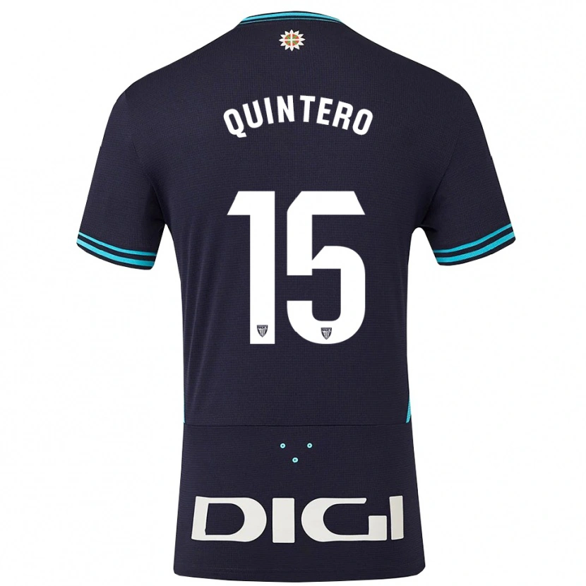 Danxen Barn Iker Quintero #15 Marinblå Himmelsblå Bortatröja Matchtröjor 2025/26 Tröjor T-Tröja