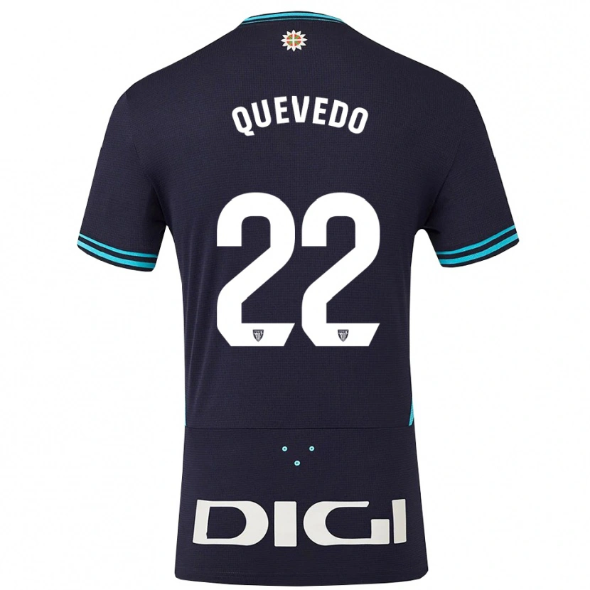 Danxen Barn Ugaitz Quevedo #22 Marinblå Himmelsblå Bortatröja Matchtröjor 2025/26 Tröjor T-Tröja