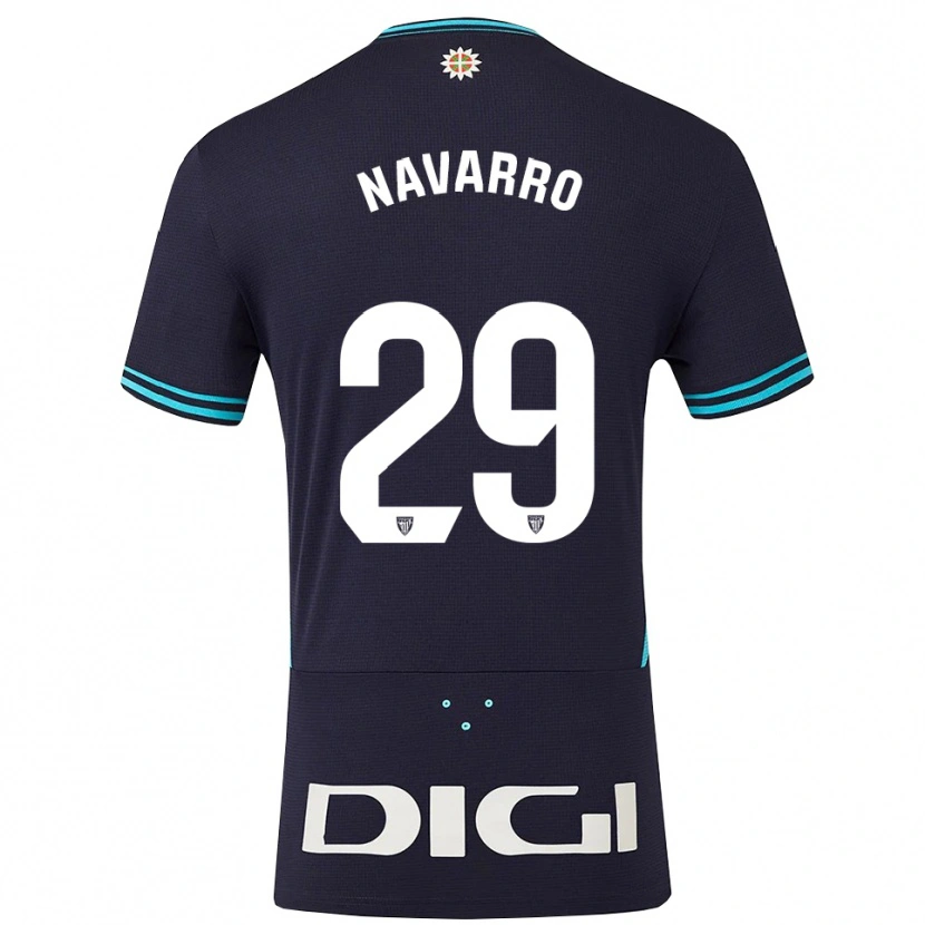 Danxen Barn Robert Navarro #29 Marinblå Himmelsblå Bortatröja Matchtröjor 2025/26 Tröjor T-Tröja