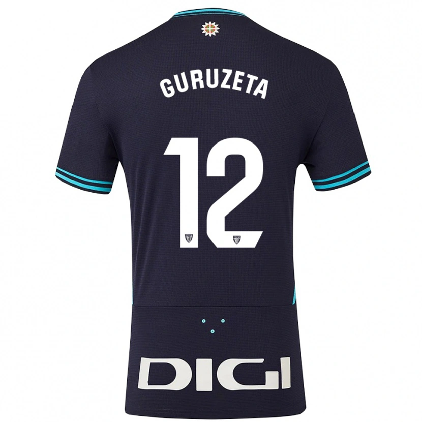 Danxen Barn Gorka Guruzeta #12 Marinblå Himmelsblå Bortatröja Matchtröjor 2025/26 Tröjor T-Tröja