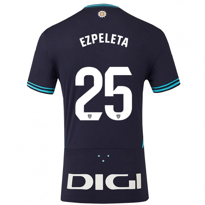 Danxen Barn Ander Ezpeleta #25 Marinblå Himmelsblå Bortatröja Matchtröjor 2025/26 Tröjor T-Tröja