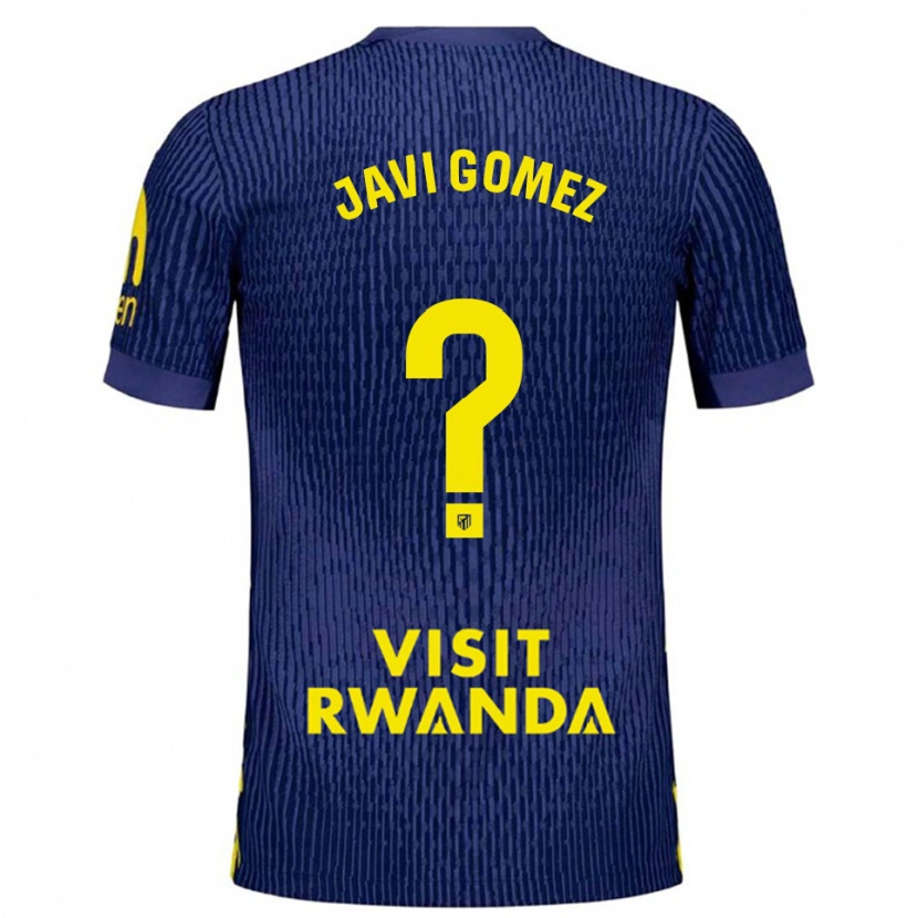 Danxen Barn Javi Gomez #0 Marinblå Gul Bortatröja Matchtröjor 2025/26 Tröjor T-Tröja