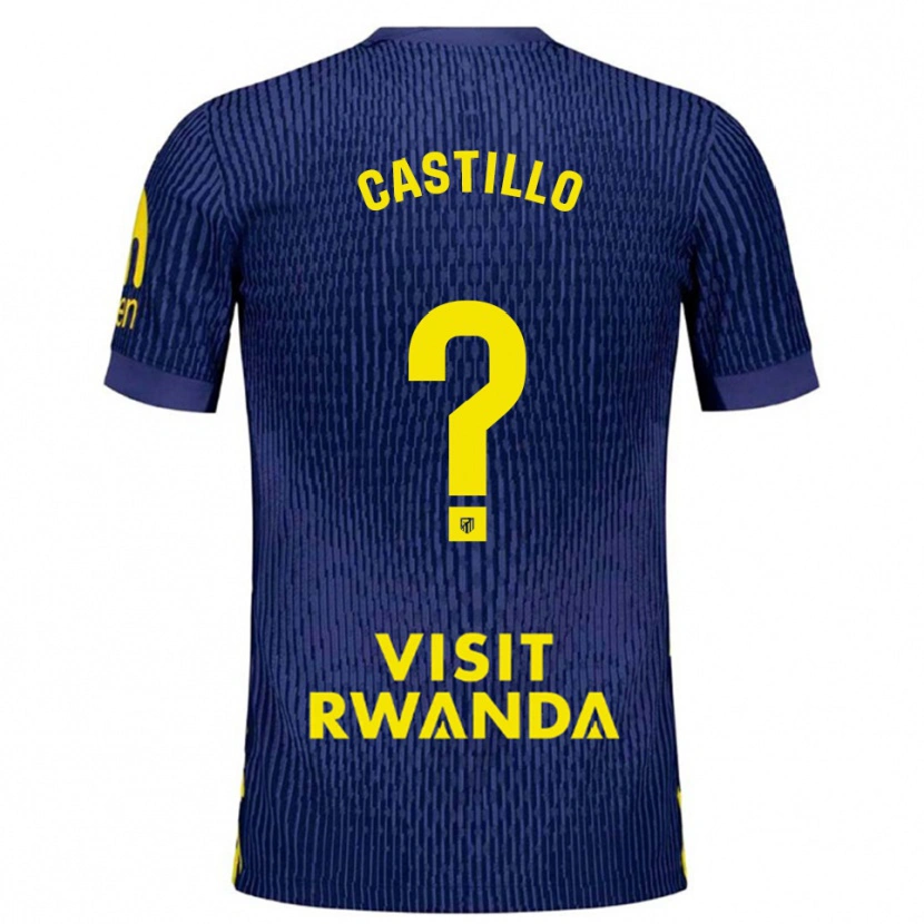 Danxen Barn Jorge Castillo #0 Marinblå Gul Bortatröja Matchtröjor 2025/26 Tröjor T-Tröja