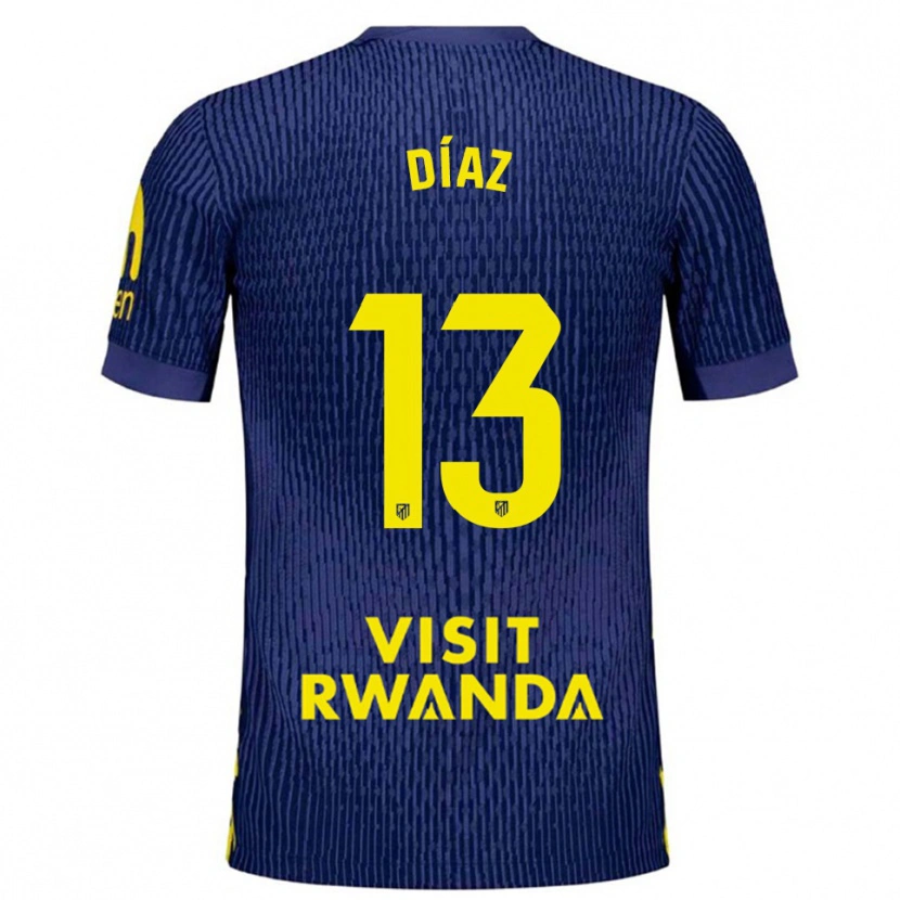 Danxen Barn Diego Díaz #13 Marinblå Gul Bortatröja Matchtröjor 2025/26 Tröjor T-Tröja