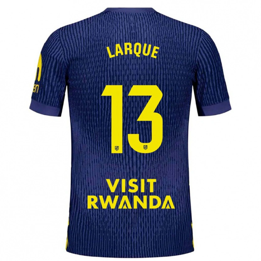 Danxen Barn Patricia Larqué #13 Marinblå Gul Bortatröja Matchtröjor 2025/26 Tröjor T-Tröja