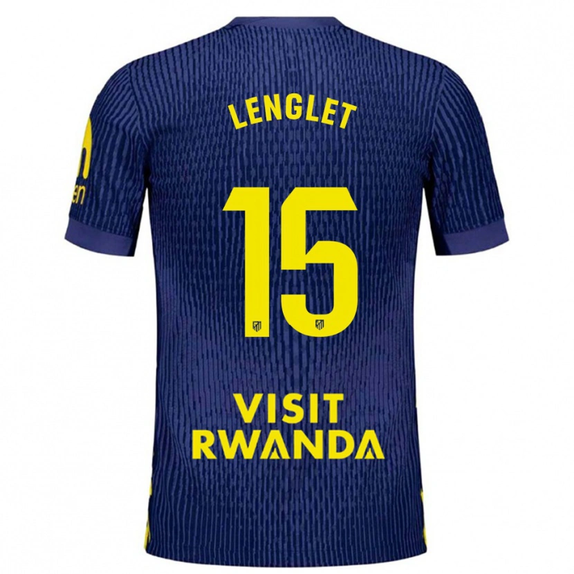 Danxen Barn Clément Lenglet #15 Marinblå Gul Bortatröja Matchtröjor 2025/26 Tröjor T-Tröja