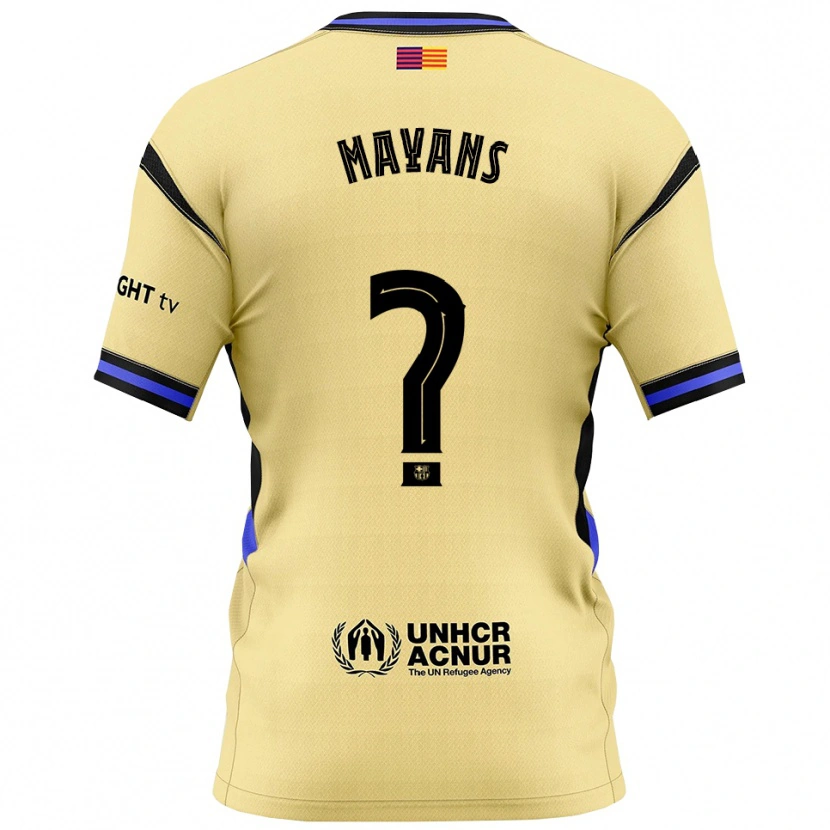 Danxen Barn Sergi Mayans #0 Gul Svart Bortatröja Matchtröjor 2025/26 Tröjor T-Tröja