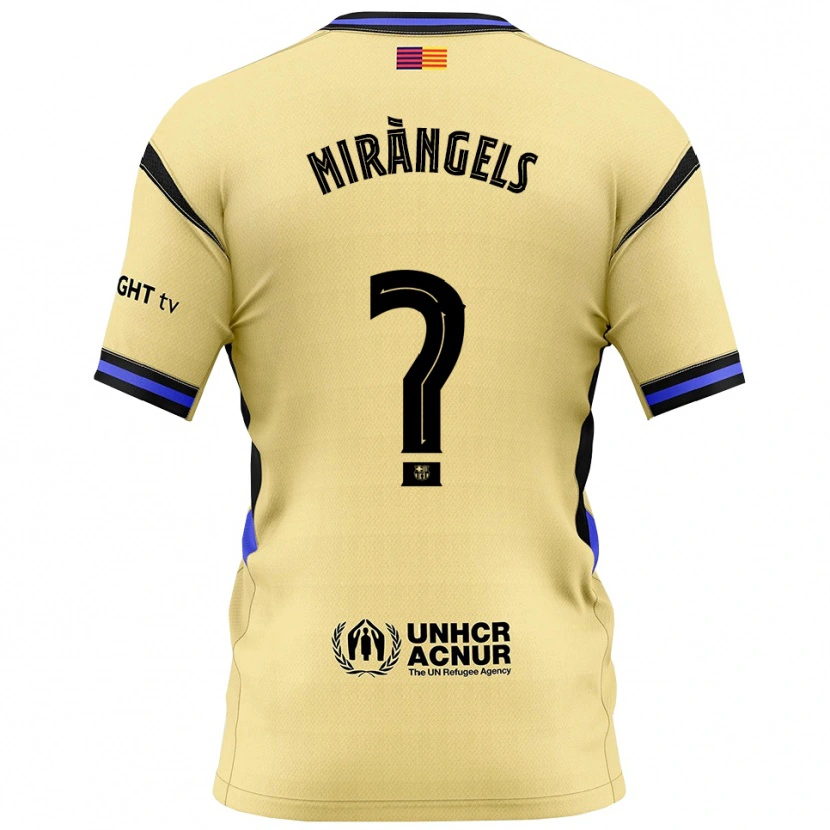 Danxen Barn Xavi Miràngels #0 Gul Svart Bortatröja Matchtröjor 2025/26 Tröjor T-Tröja