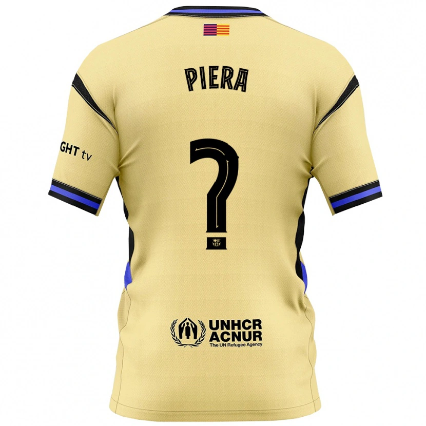 Danxen Barn Juan Piera #0 Gul Svart Bortatröja Matchtröjor 2025/26 Tröjor T-Tröja