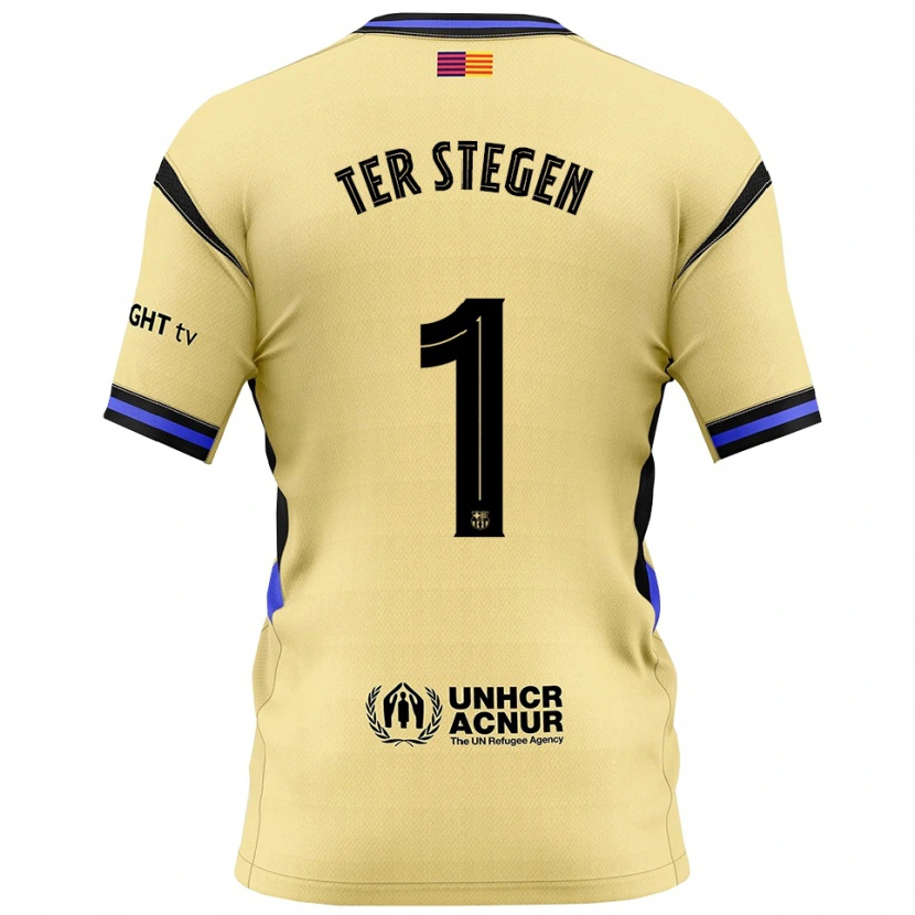 Danxen Barn Marc-André Ter Stegen #1 Gul Svart Bortatröja Matchtröjor 2025/26 Tröjor T-Tröja