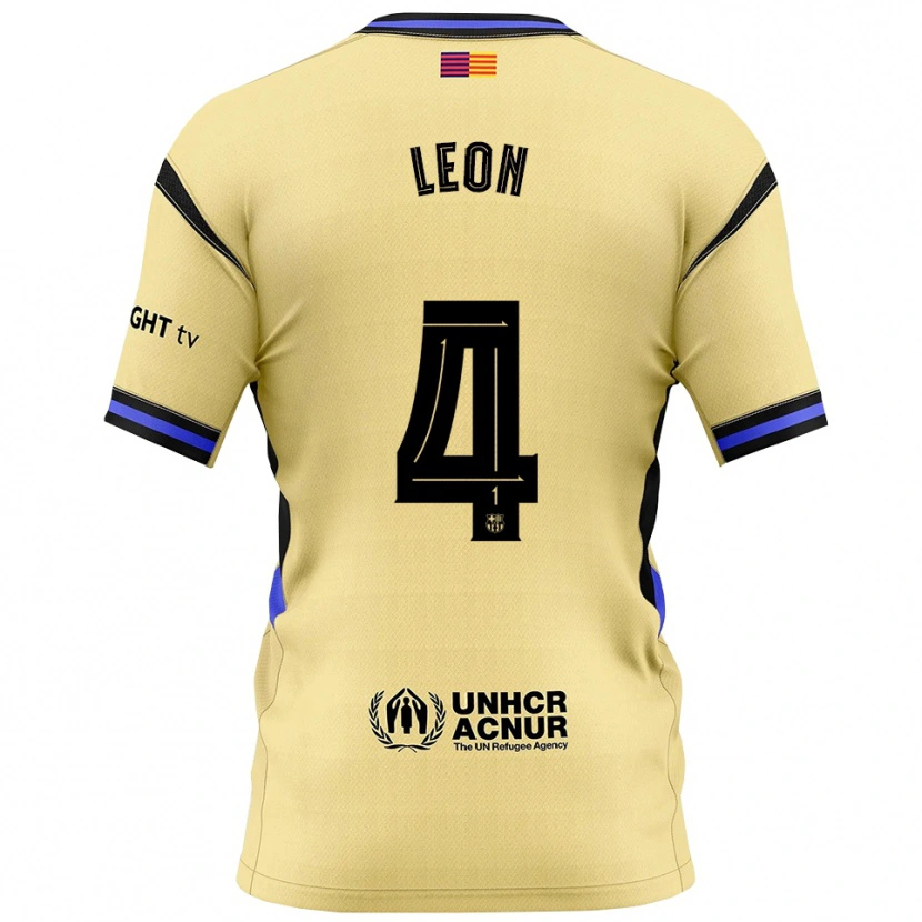 Danxen Barn Maria Pilar Leon #4 Gul Svart Bortatröja Matchtröjor 2025/26 Tröjor T-Tröja