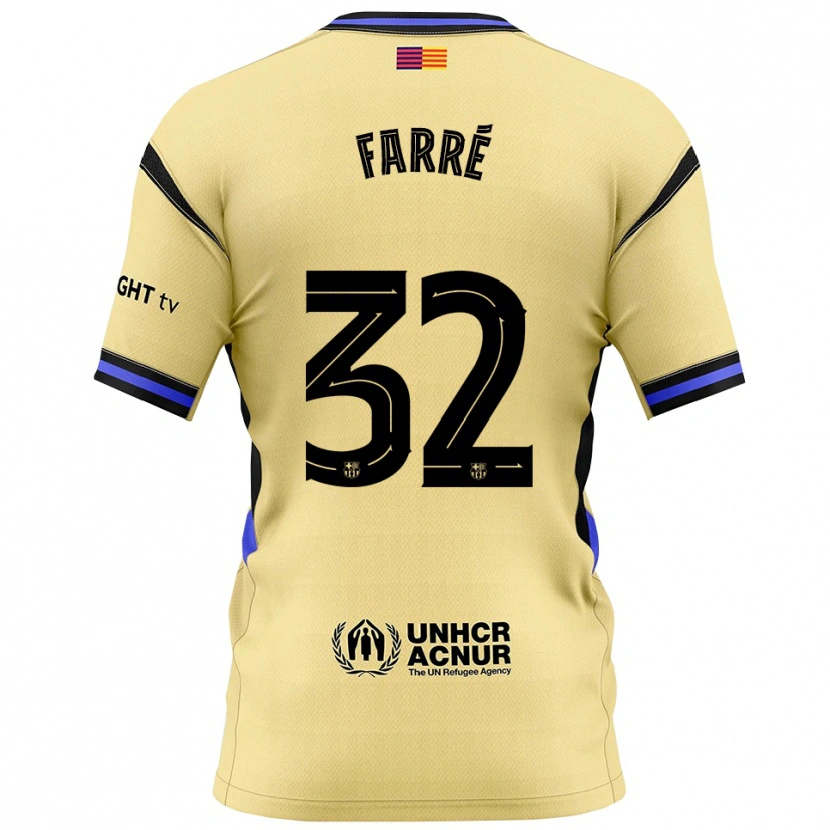 Danxen Barn Landry Farré #32 Gul Svart Bortatröja Matchtröjor 2025/26 Tröjor T-Tröja