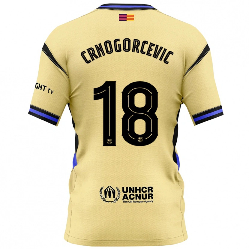 Danxen Barn Ana-Maria Crnogorcevic #18 Gul Svart Bortatröja Matchtröjor 2025/26 Tröjor T-Tröja