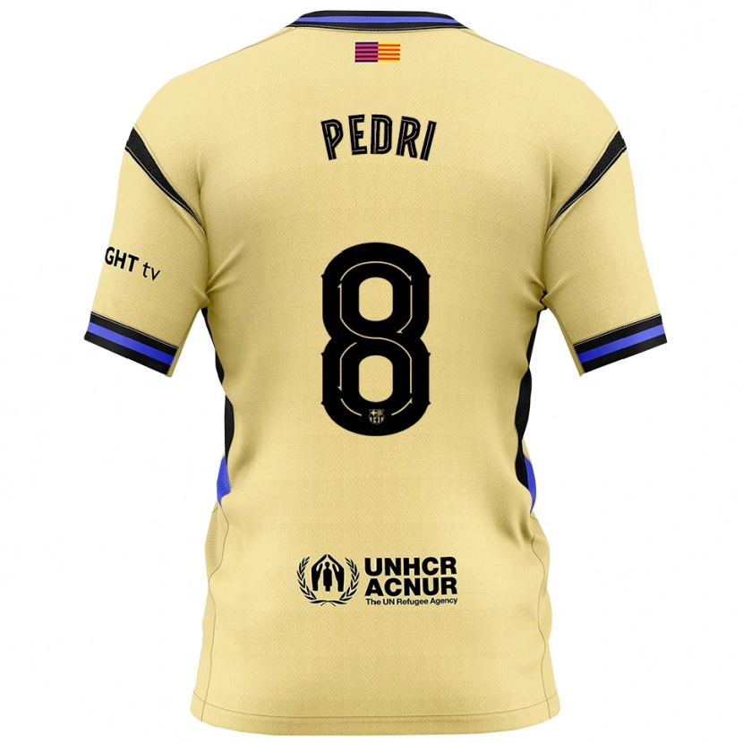 Danxen Barn Pedri #8 Gul Svart Bortatröja Matchtröjor 2025/26 Tröjor T-Tröja