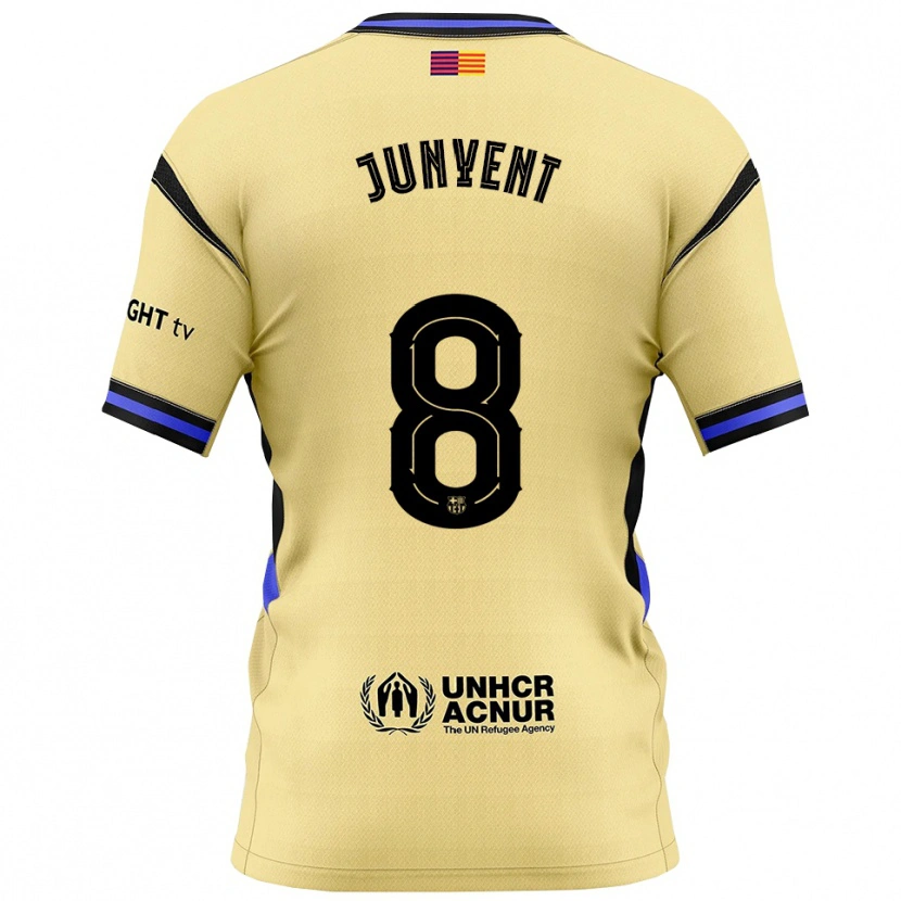 Danxen Barn Quim Junyent #8 Gul Svart Bortatröja Matchtröjor 2025/26 Tröjor T-Tröja