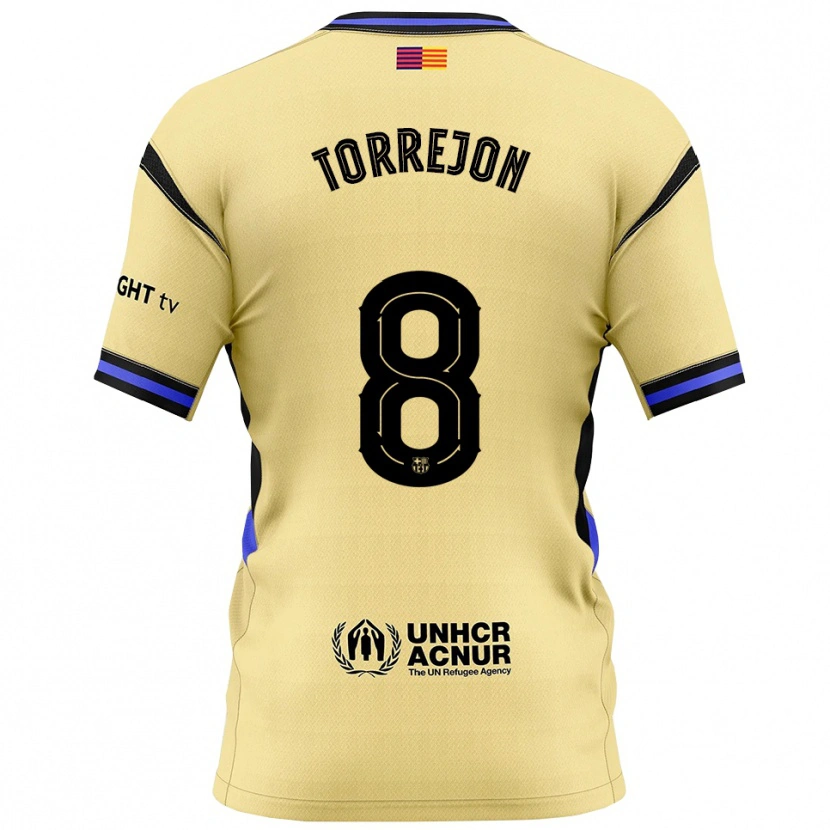 Danxen Barn Marta Torrejon #8 Gul Svart Bortatröja Matchtröjor 2025/26 Tröjor T-Tröja