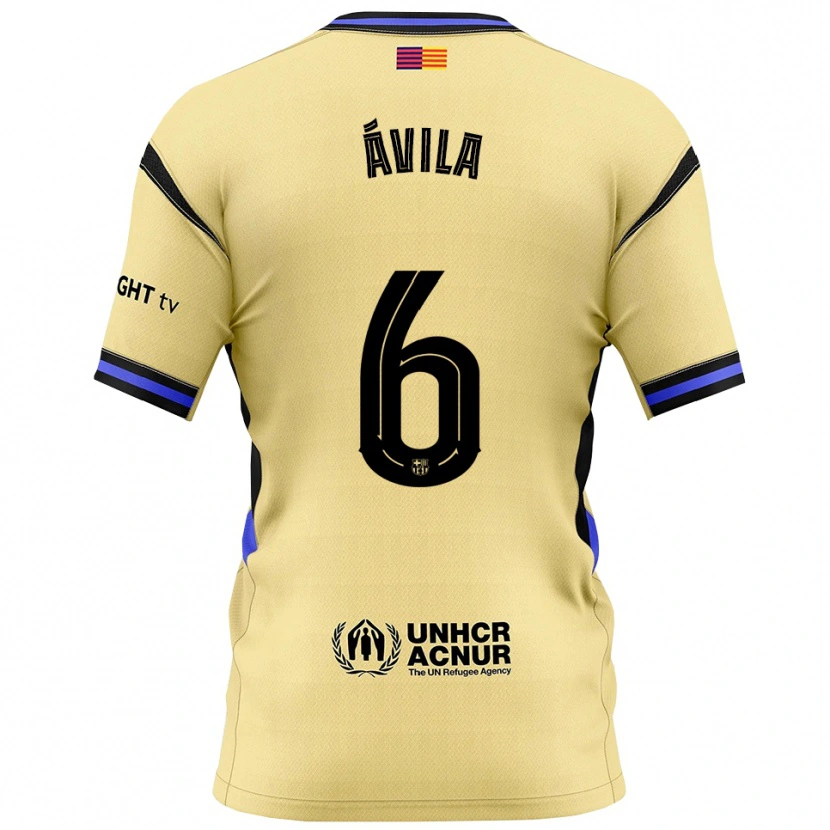 Danxen Barn Dani Ávila #6 Gul Svart Bortatröja Matchtröjor 2025/26 Tröjor T-Tröja