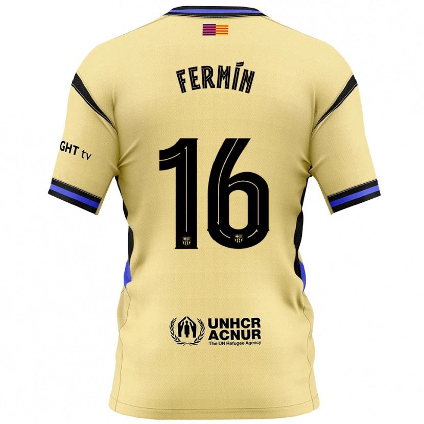 Danxen Barn Fermín López #16 Gul Svart Bortatröja Matchtröjor 2025/26 Tröjor T-Tröja