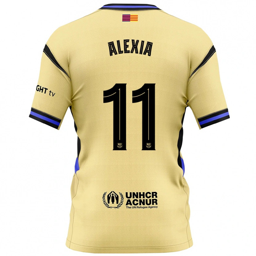 Danxen Barn Alexia Putellas #11 Gul Svart Bortatröja Matchtröjor 2025/26 Tröjor T-Tröja