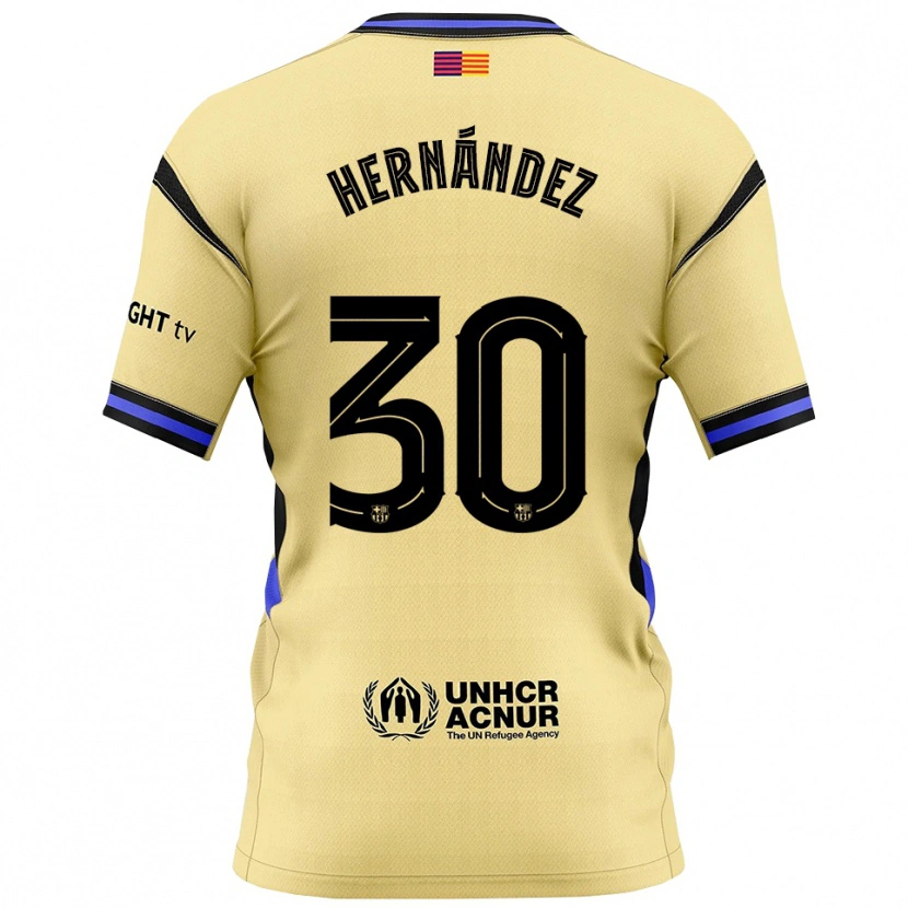 Danxen Barn Juan Hernández #30 Gul Svart Bortatröja Matchtröjor 2025/26 Tröjor T-Tröja