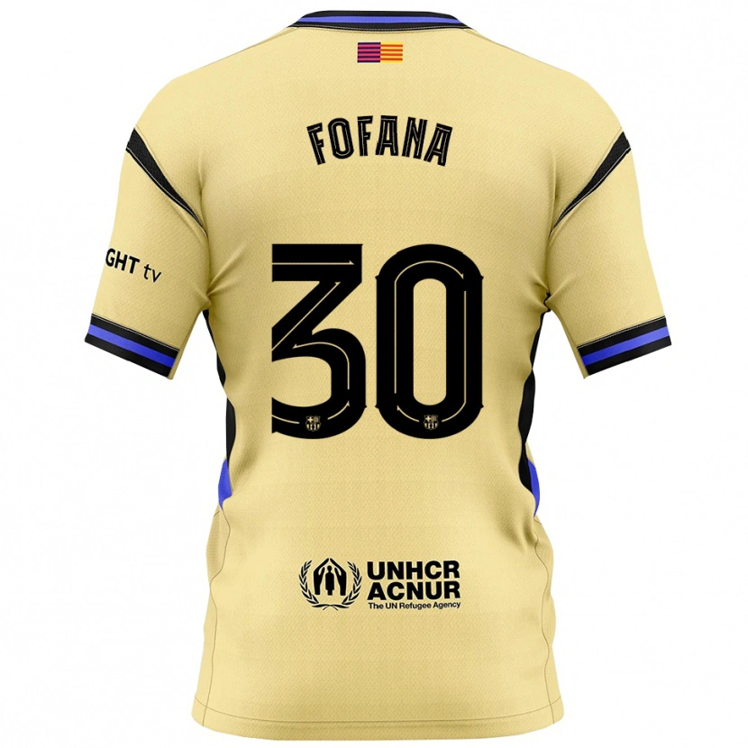 Danxen Barn Nuhu Fofana #30 Gul Svart Bortatröja Matchtröjor 2025/26 Tröjor T-Tröja