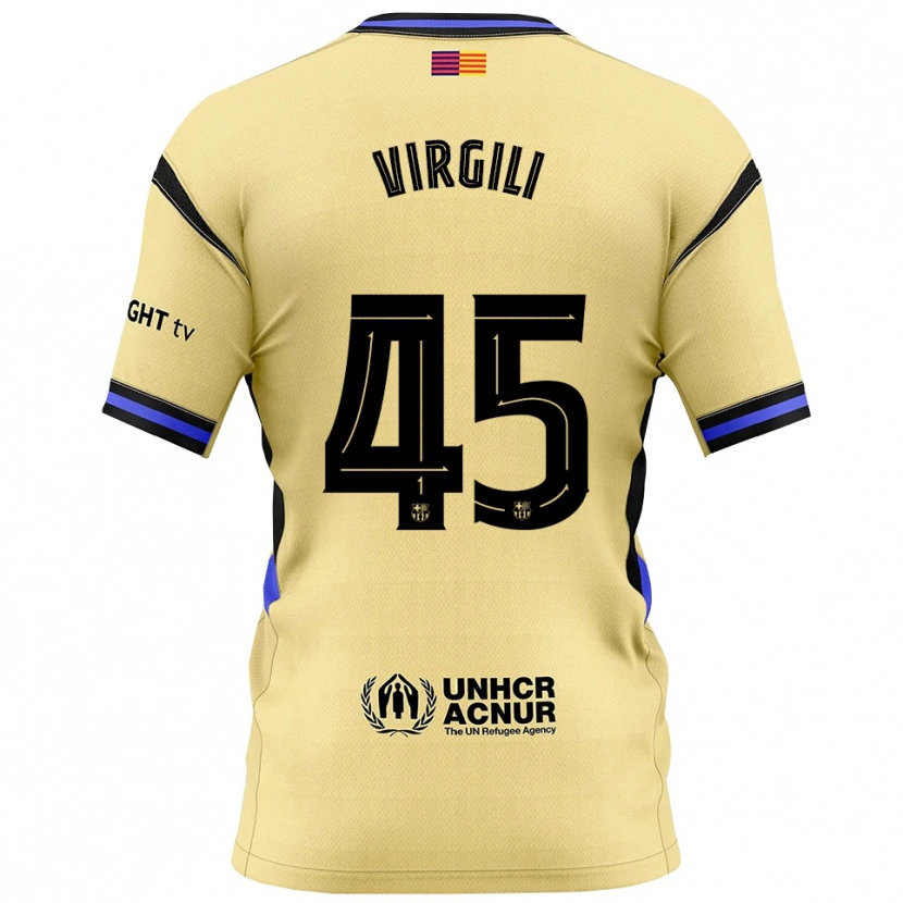 Danxen Barn Jan Virgili #45 Gul Svart Bortatröja Matchtröjor 2025/26 Tröjor T-Tröja
