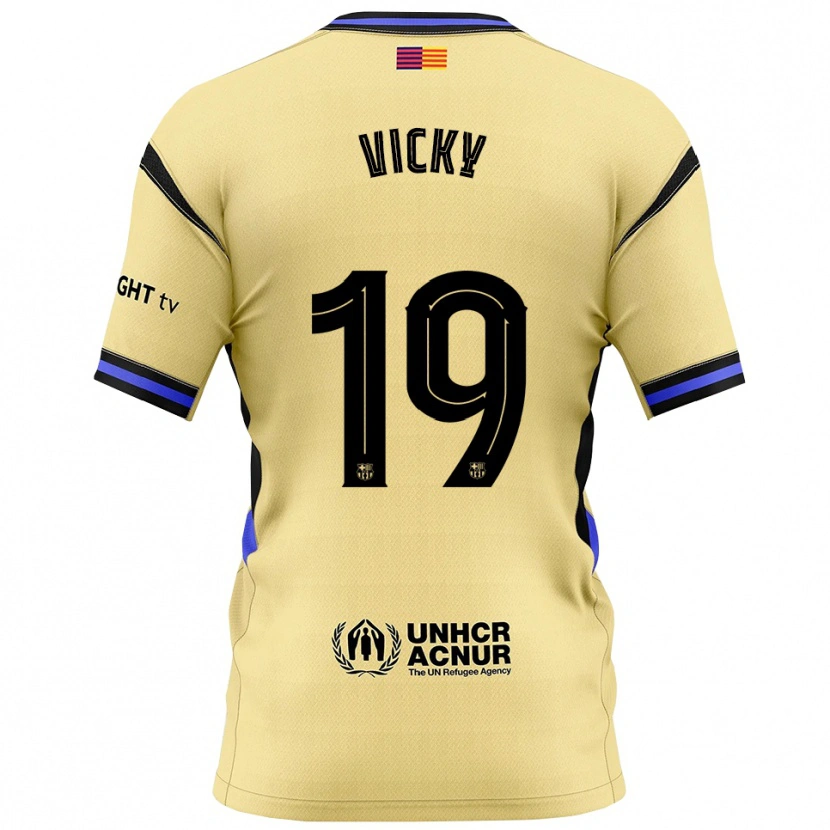 Danxen Barn Vicky López #19 Gul Svart Bortatröja Matchtröjor 2025/26 Tröjor T-Tröja