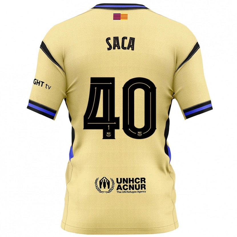 Danxen Barn Leo Saca #40 Gul Svart Bortatröja Matchtröjor 2025/26 Tröjor T-Tröja