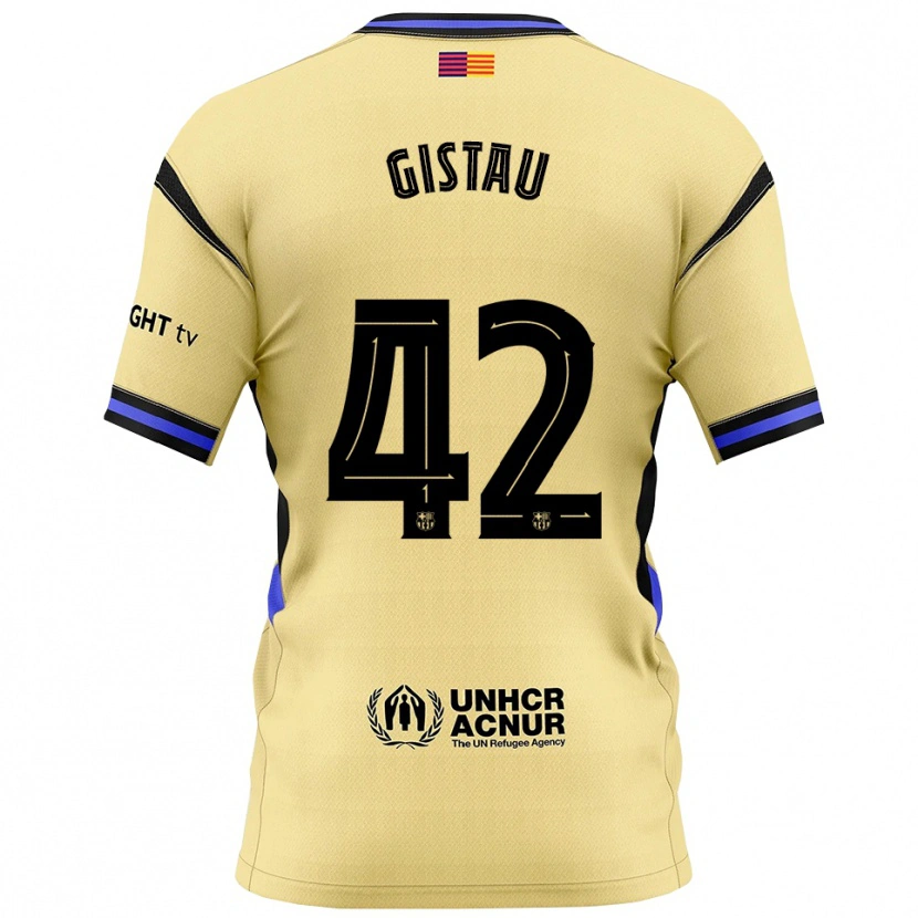 Danxen Barn Òscar Gistau #42 Gul Svart Bortatröja Matchtröjor 2025/26 Tröjor T-Tröja