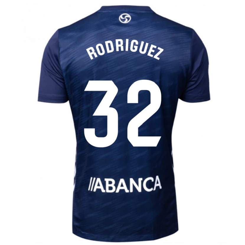 Danxen Barn Javi Rodríguez #32 Marinblå Vit Bortatröja Matchtröjor 2025/26 Tröjor T-Tröja