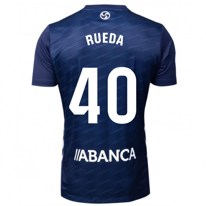 Danxen Barn Javi Rueda #40 Marinblå Vit Bortatröja Matchtröjor 2025/26 Tröjor T-Tröja