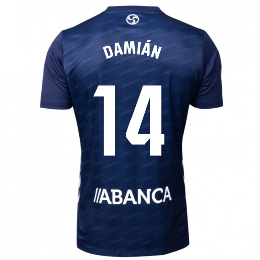 Danxen Barn Damián Rodríguez #14 Marinblå Vit Bortatröja Matchtröjor 2025/26 Tröjor T-Tröja
