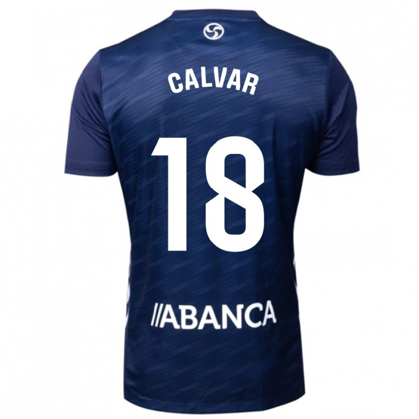Danxen Barn María Calvar #18 Marinblå Vit Bortatröja Matchtröjor 2025/26 Tröjor T-Tröja