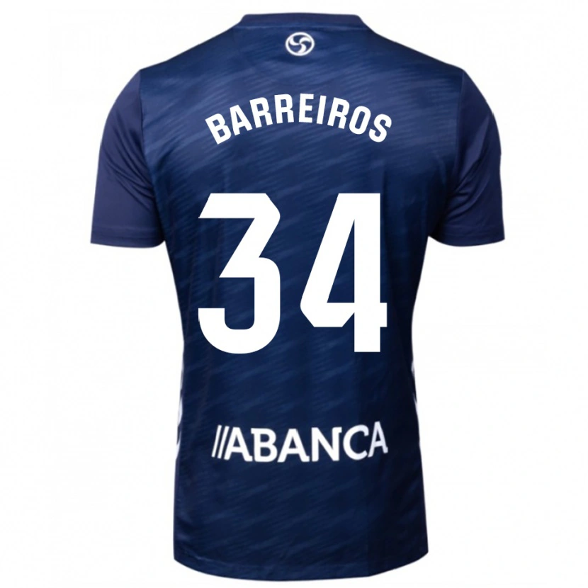 Danxen Barn Iago Barreiros #34 Marinblå Vit Bortatröja Matchtröjor 2025/26 Tröjor T-Tröja