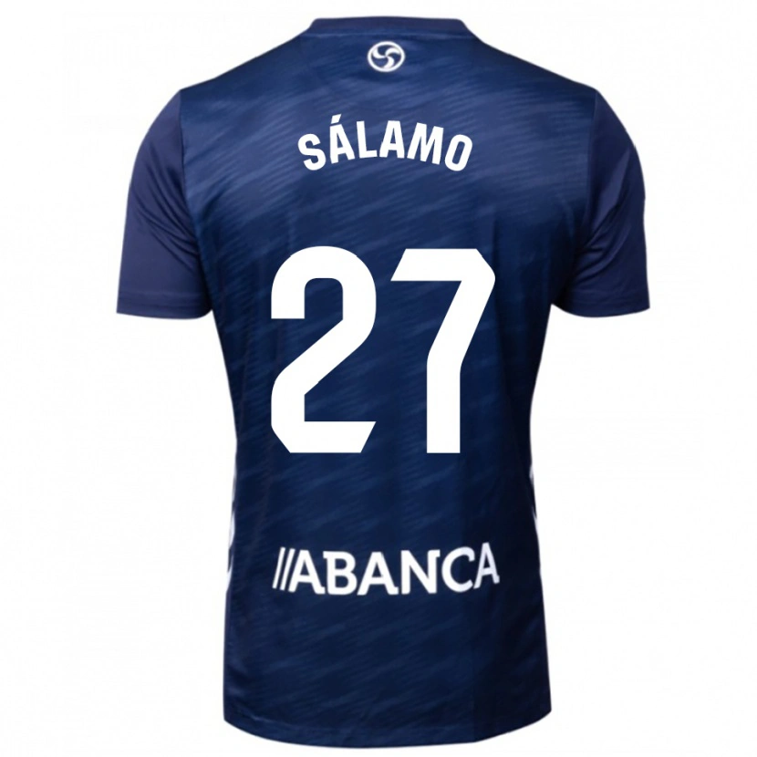 Danxen Barn Jorge Sálamo #27 Marinblå Vit Bortatröja Matchtröjor 2025/26 Tröjor T-Tröja