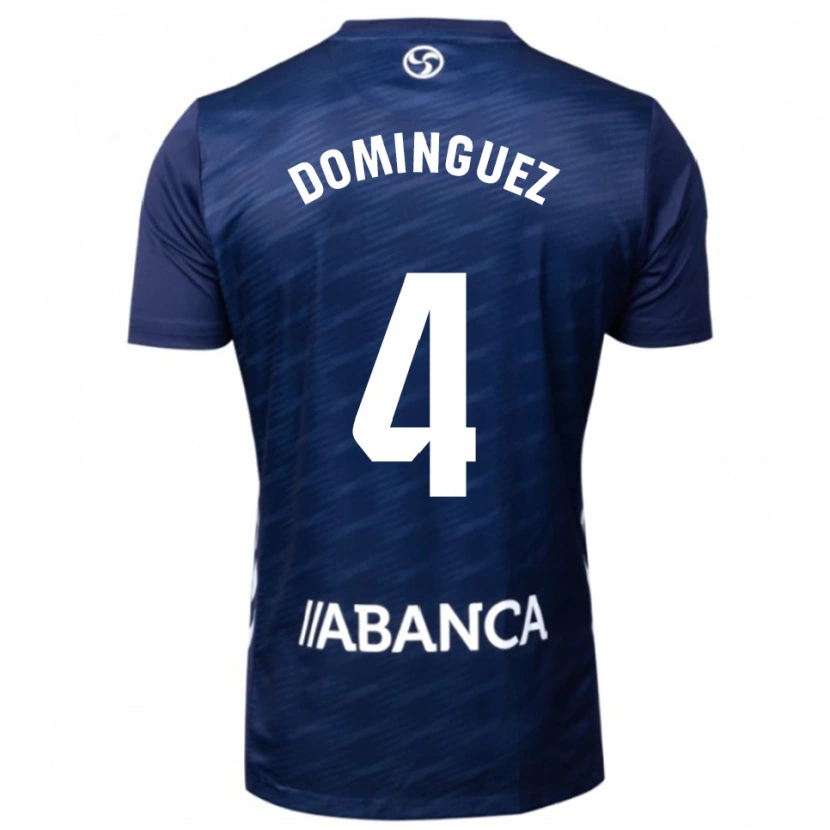 Danxen Barn Javi Domínguez #4 Marinblå Vit Bortatröja Matchtröjor 2025/26 Tröjor T-Tröja