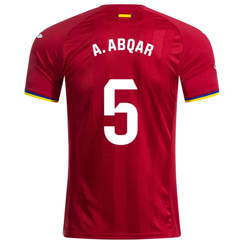 Danxen Barn Abdel Abqar #5 Röd Gul Blå Bortatröja Matchtröjor 2025/26 Tröjor T-Tröja