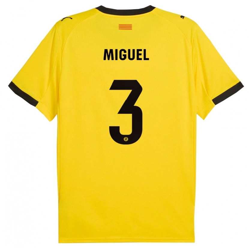 Danxen Barn Miguel Gutiérrez #3 Gul Svart Bortatröja Matchtröjor 2025/26 Tröjor T-Tröja